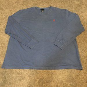 Polo Ralph Lauren T Shirt Mens Size X-Large Blue Pony Casual Cotton Long Sleeve